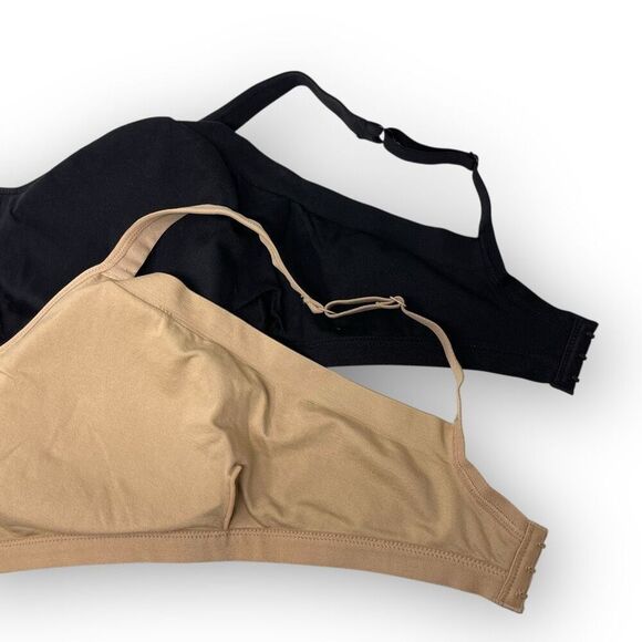 Felina Side Smoothing Bra Adjustable Straps Lot of 2 Black Tan Women’s Size XL - Picture 2 of 7
